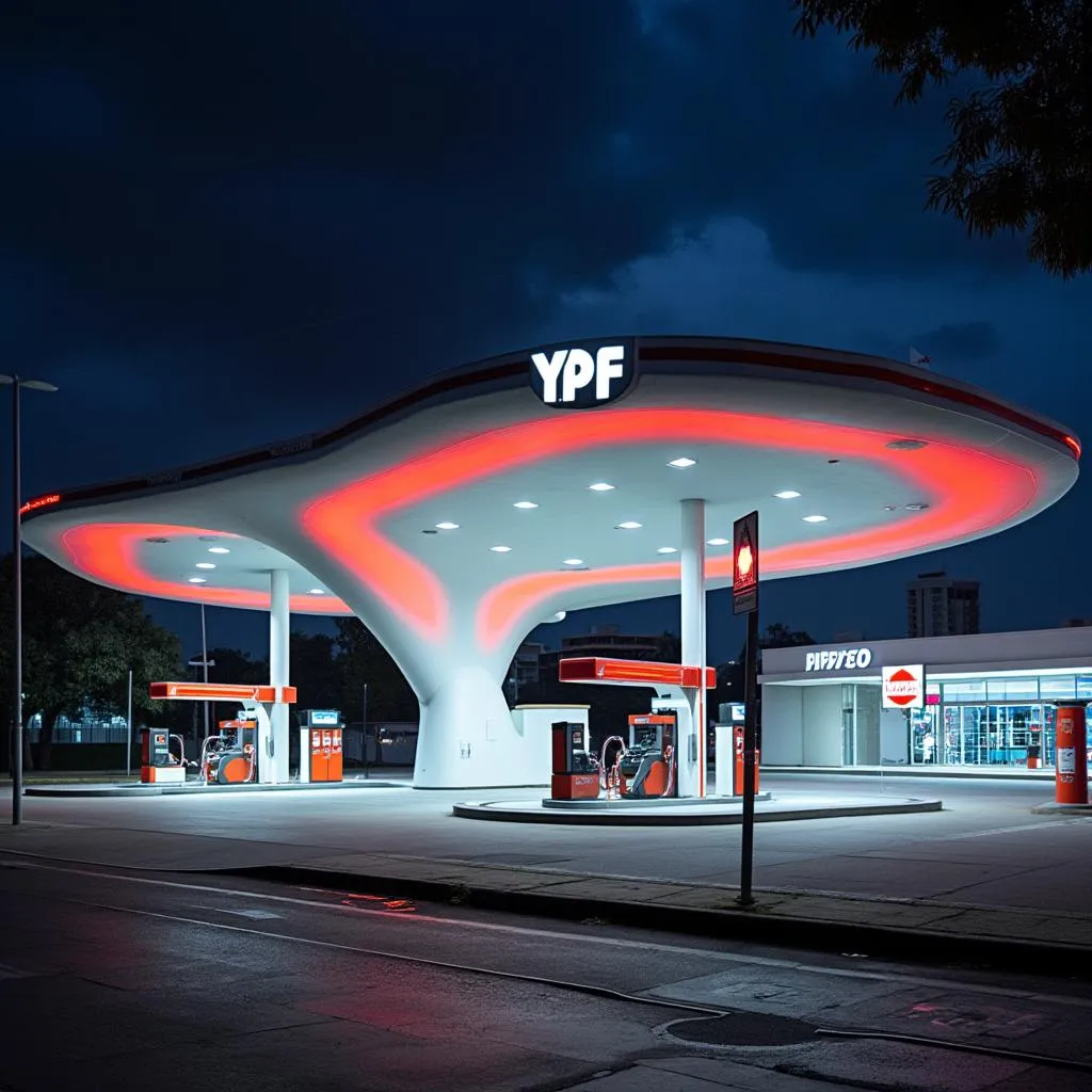 Estación YPF moderna en Buenos Aires