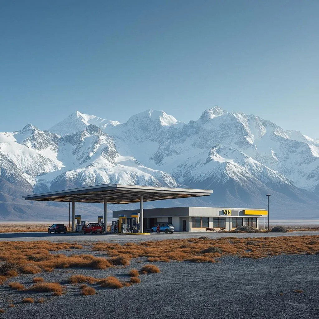 Estación YPF en la Patagonia argentina