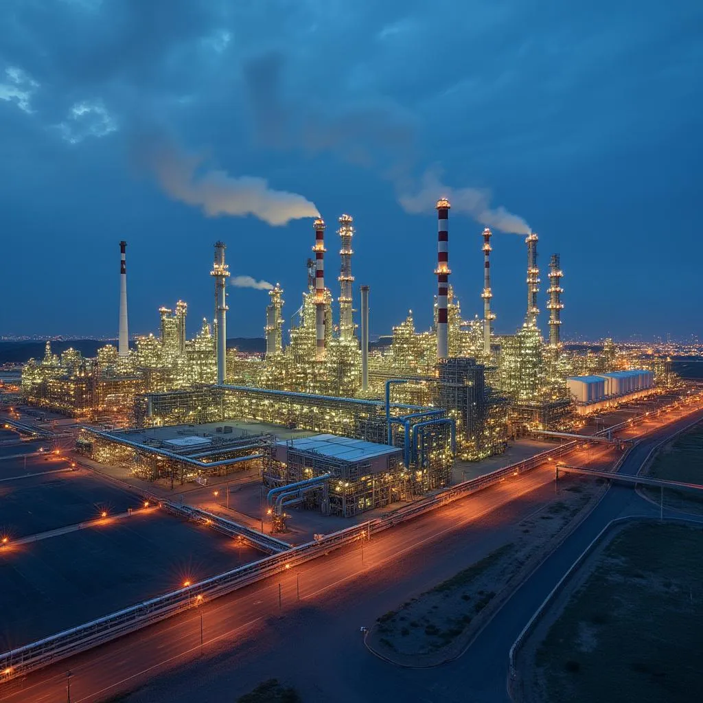 Planta de refinación YPF en La Plata