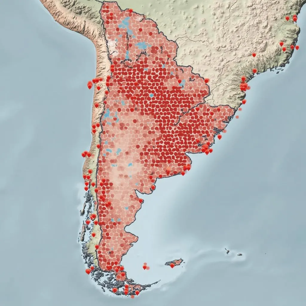 Mapa de estaciones YPF en Argentina